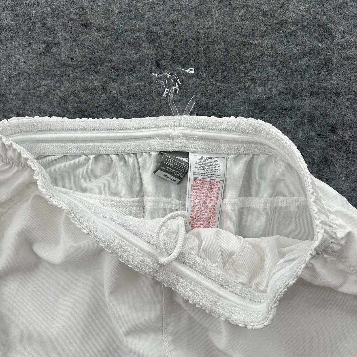Nike white shorts with black