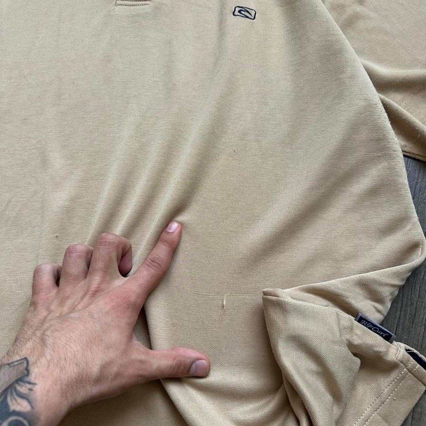 Rip curl tan polo shirt