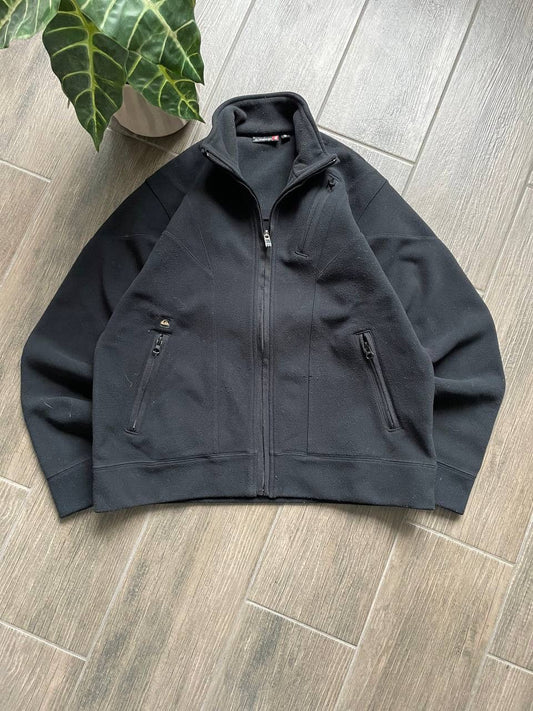 Quiksilver black zip fleece hoodie