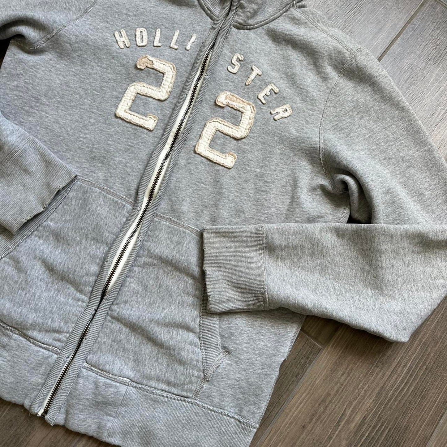 Hollister grey zip up jacket