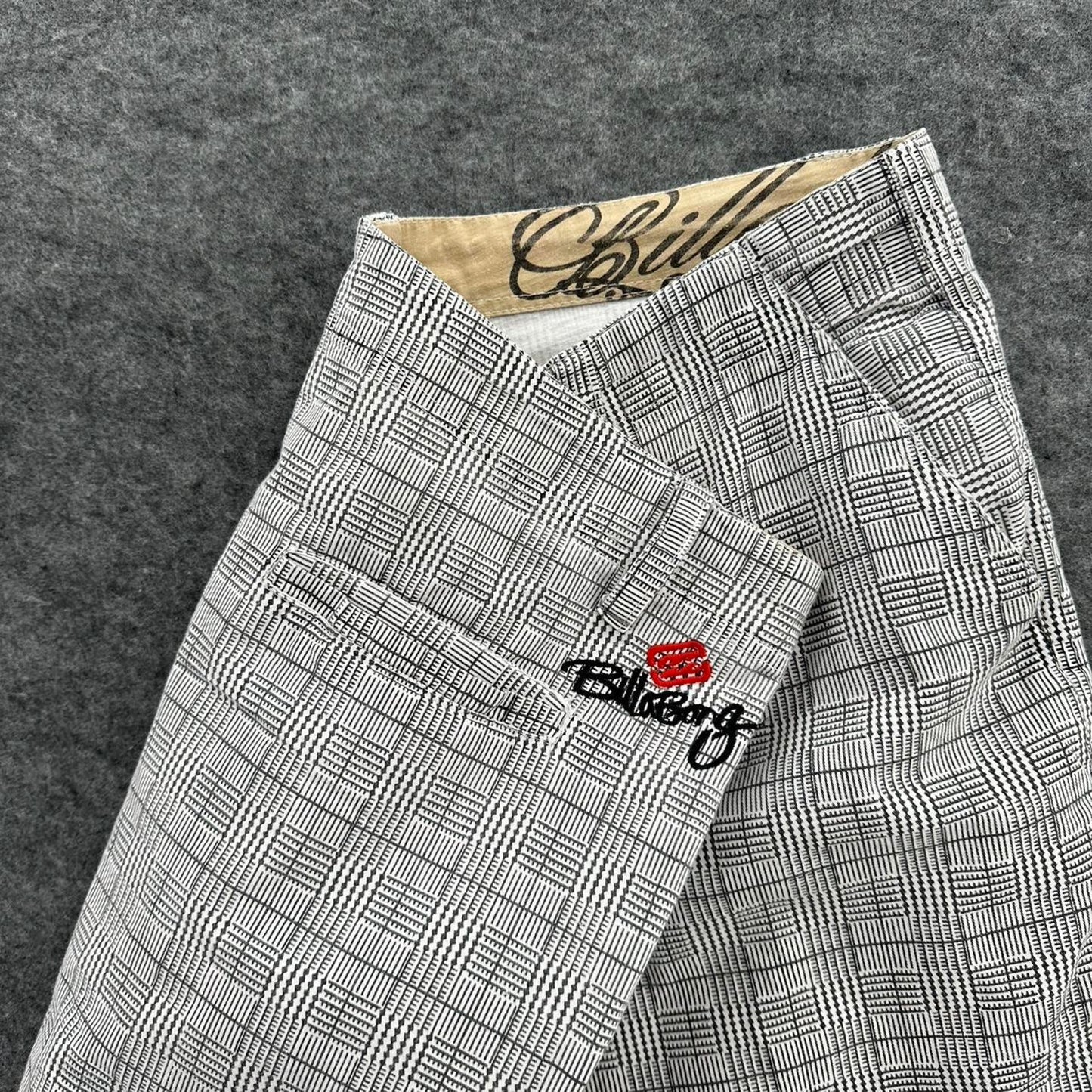 Billabong grey plaid board shorts
