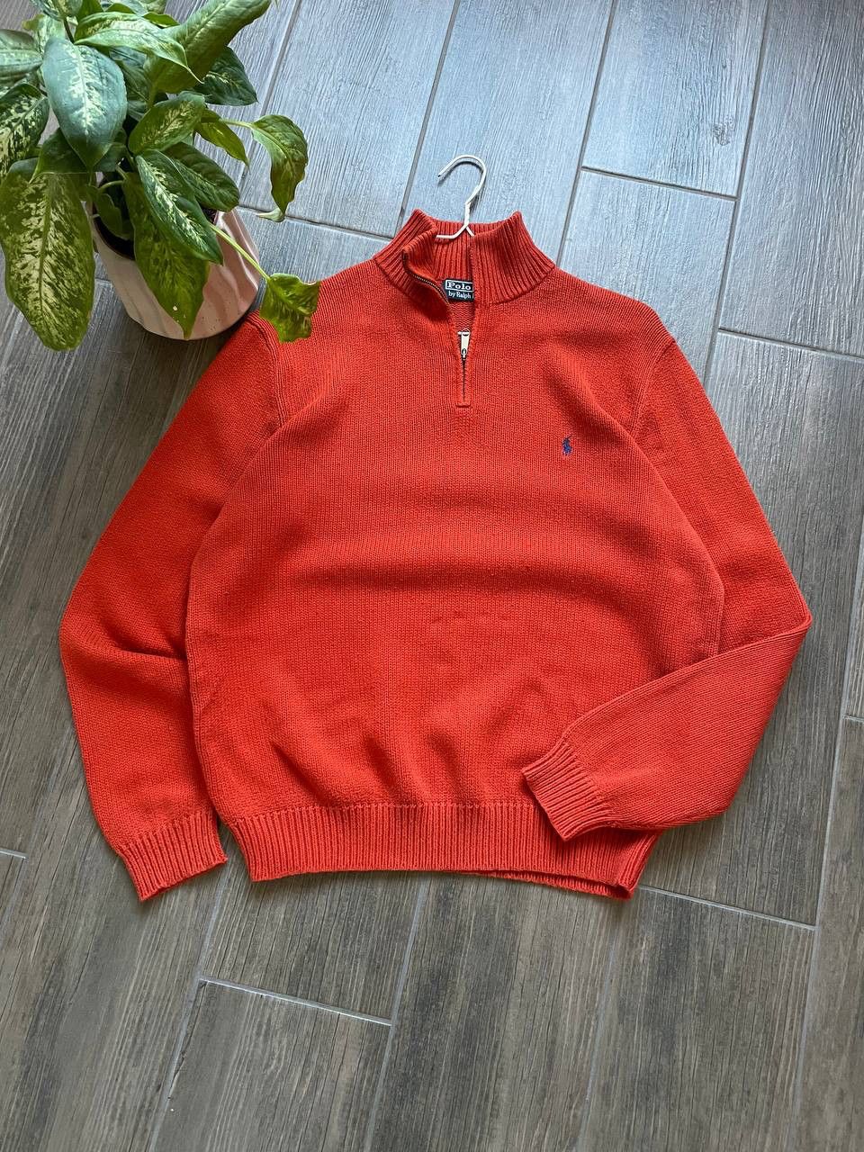 Polo Ralph Lauren orange knitt vintage 1/3 sweater