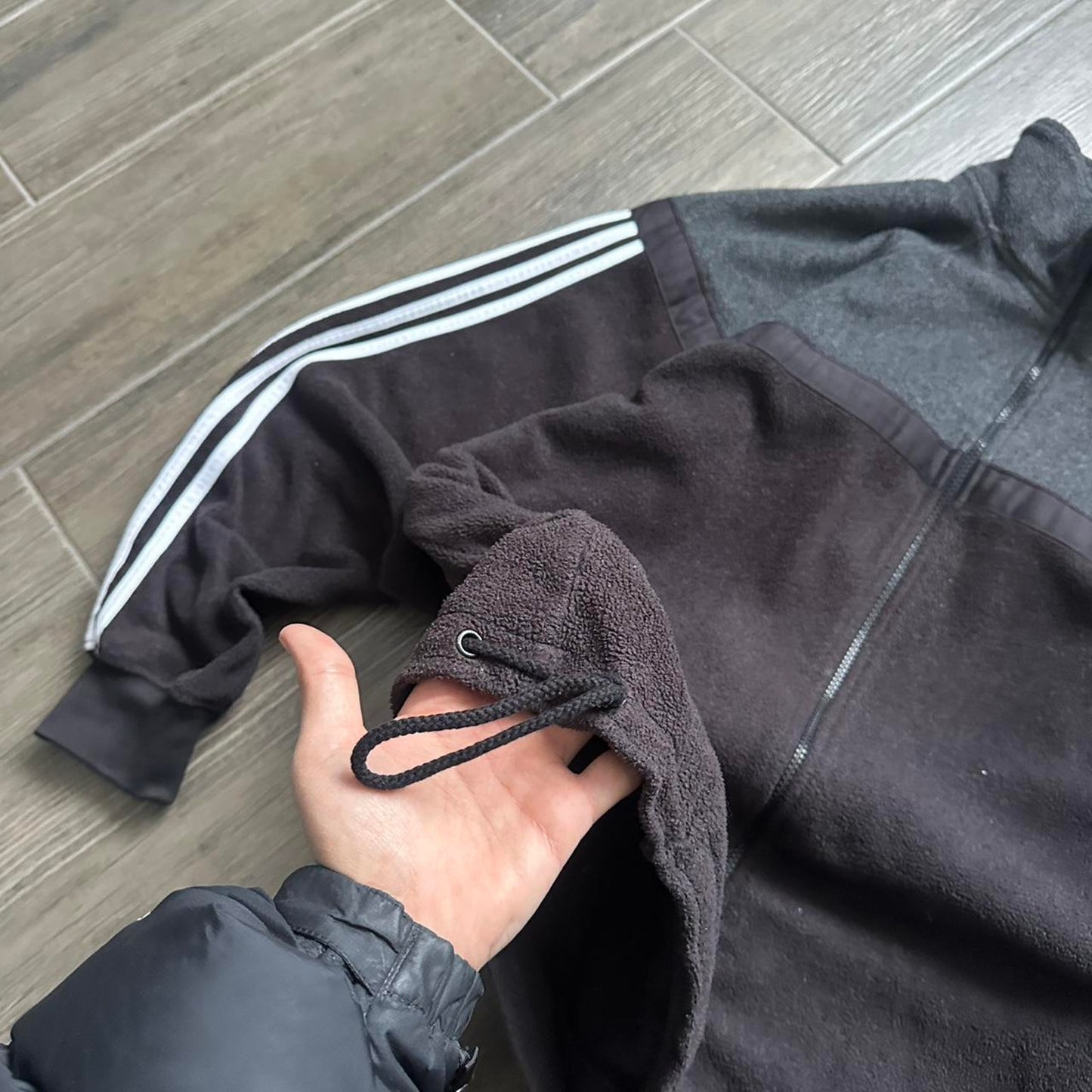 Adidas y2k fleece zip black jumper