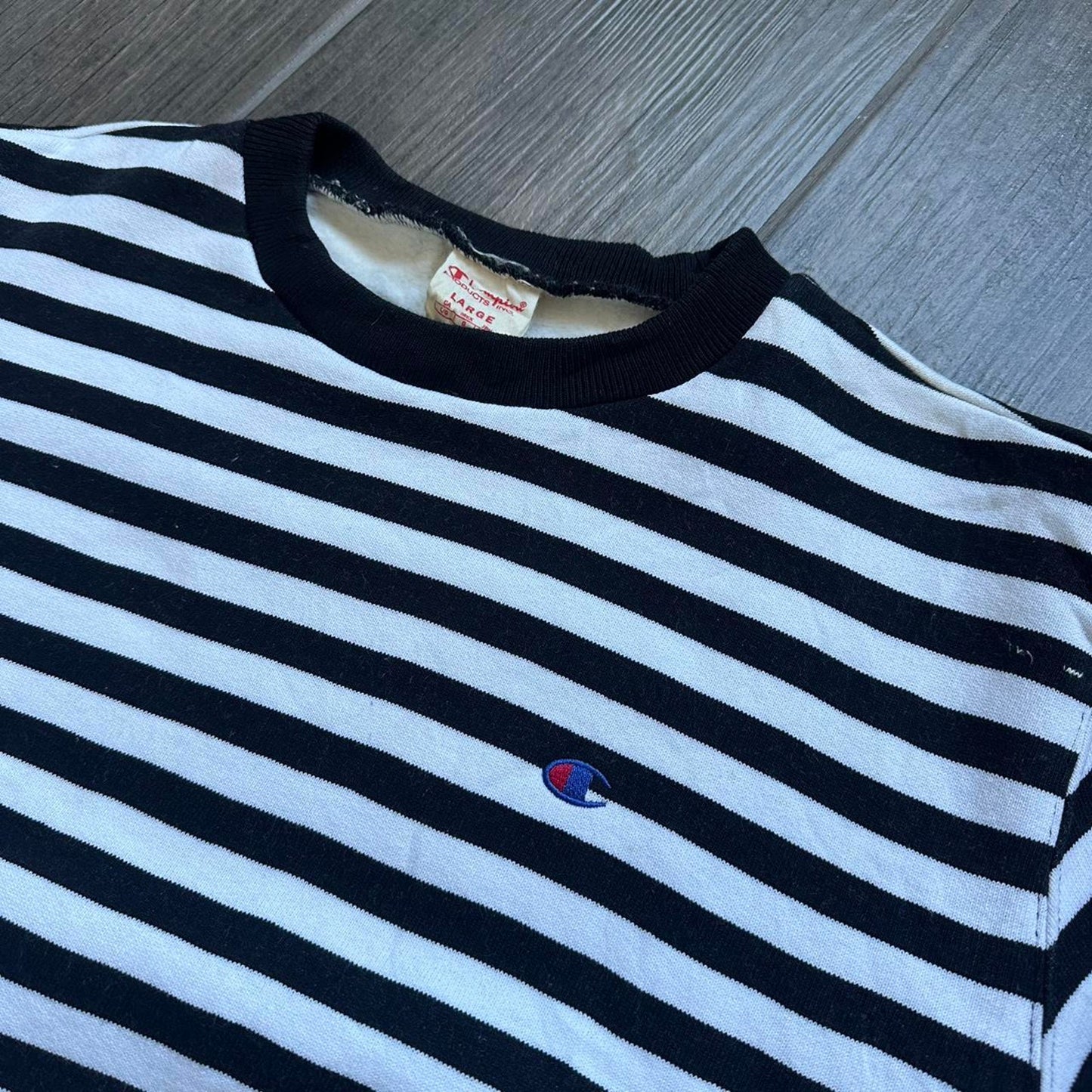 Champion striped M y2k sweatshirt