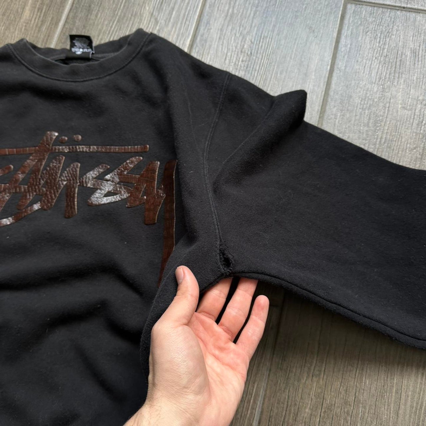 Stussy black crewneck sweatshirt