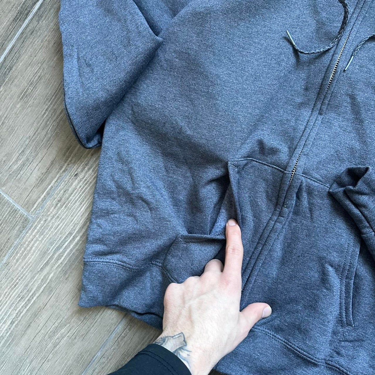 Y2k grey zip baggy M hoodie