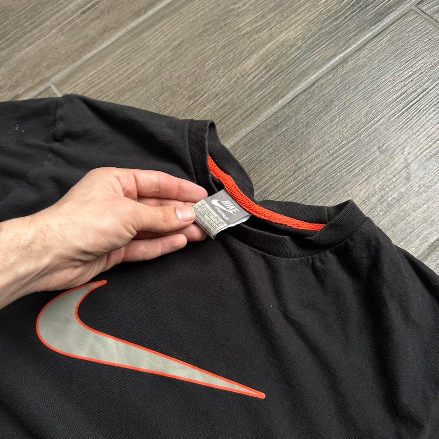 Nike black cotton t shirt with
