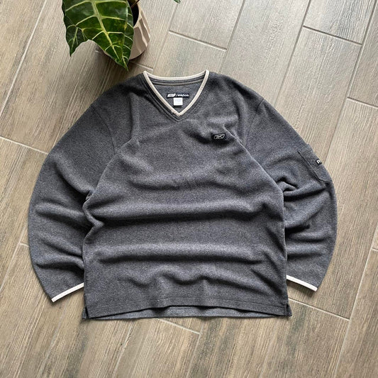 Reebok baggy grey fleece streetwear M-L jumper