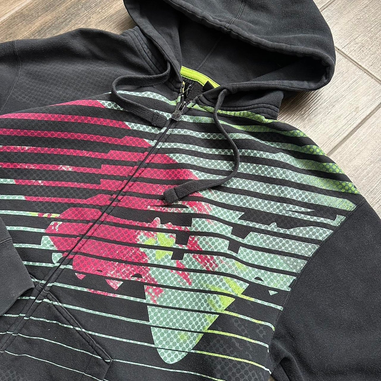 Fox y2k zip baggy racing hoodie
