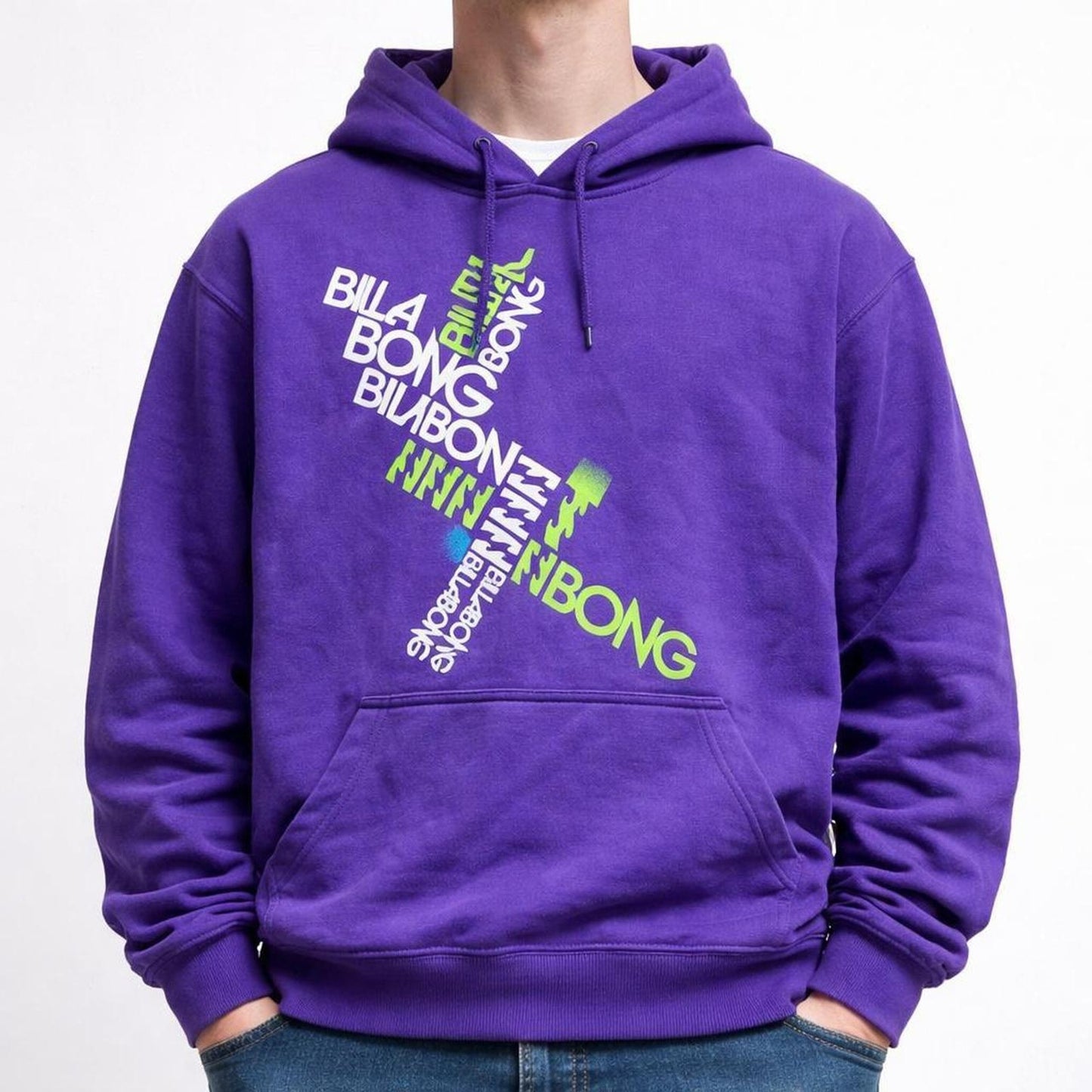 Billabong purple hoodie with green accents
