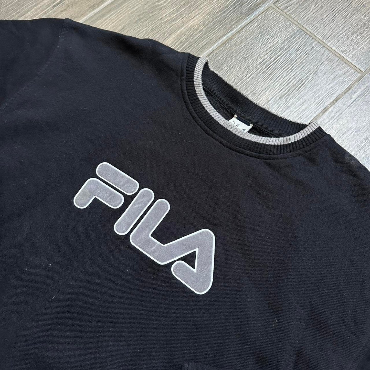 Fila black crewneck sweatshirt with white logo