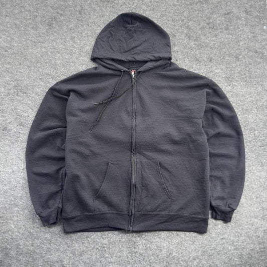Hanes Y2K Black Zip-Up Hoodie