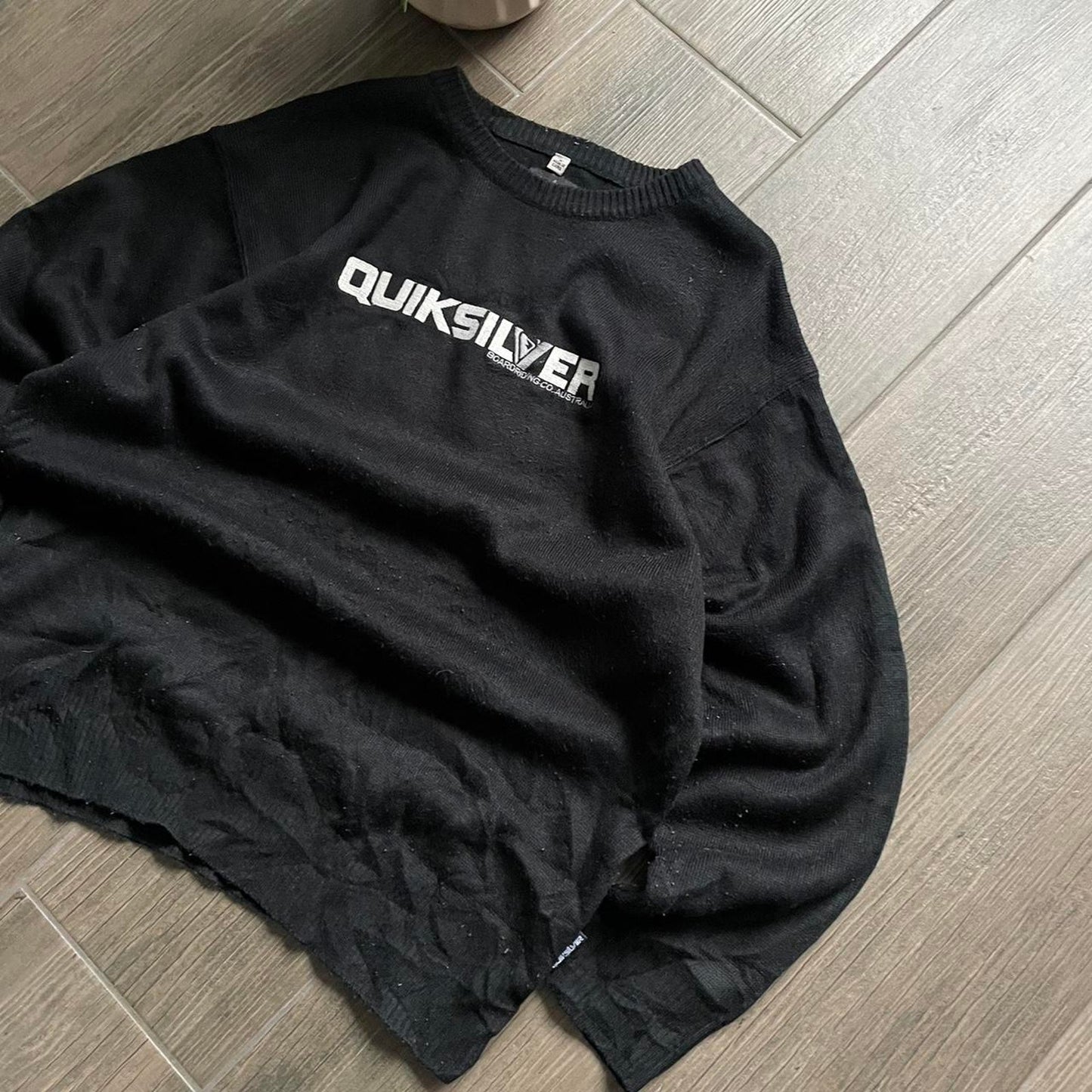 Y2K Quiksilver black knitt winter baggy surf M sweater