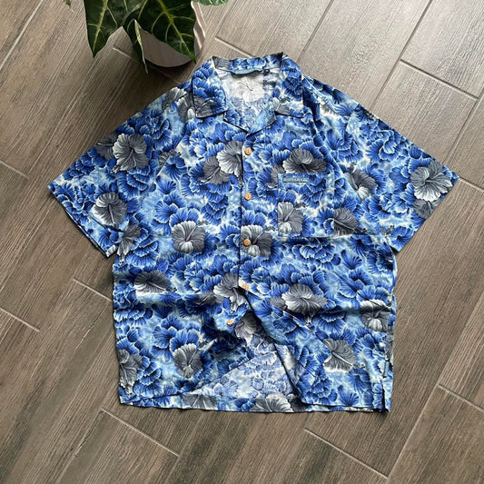 Quiksilver Hawaiian y2k baggy summer surf shirt
