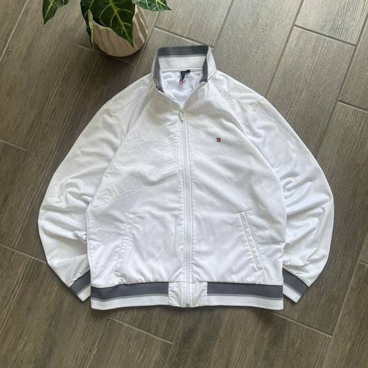 Quiksilver y2k white sport track top jumper