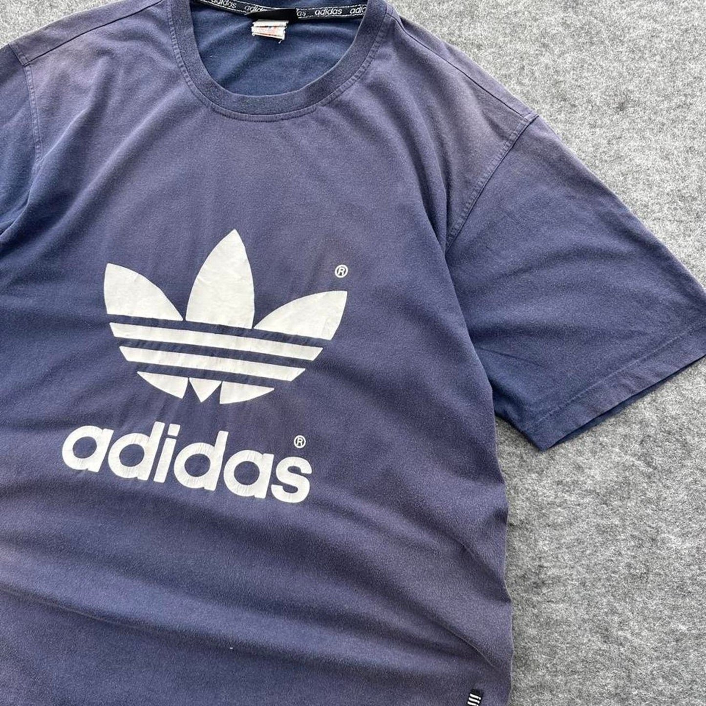 Adidas navy blue cotton t shirt
