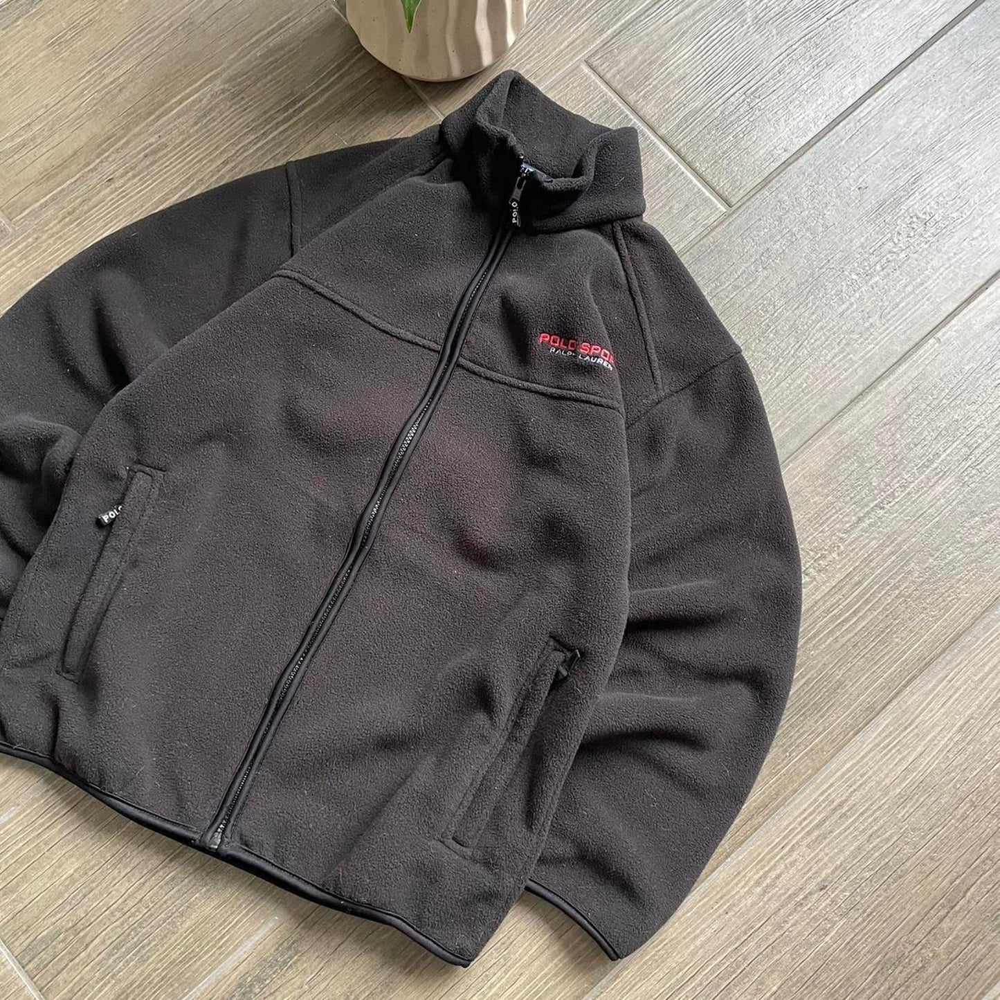 Polo Ralph Lauren fleece black zip women S jacket