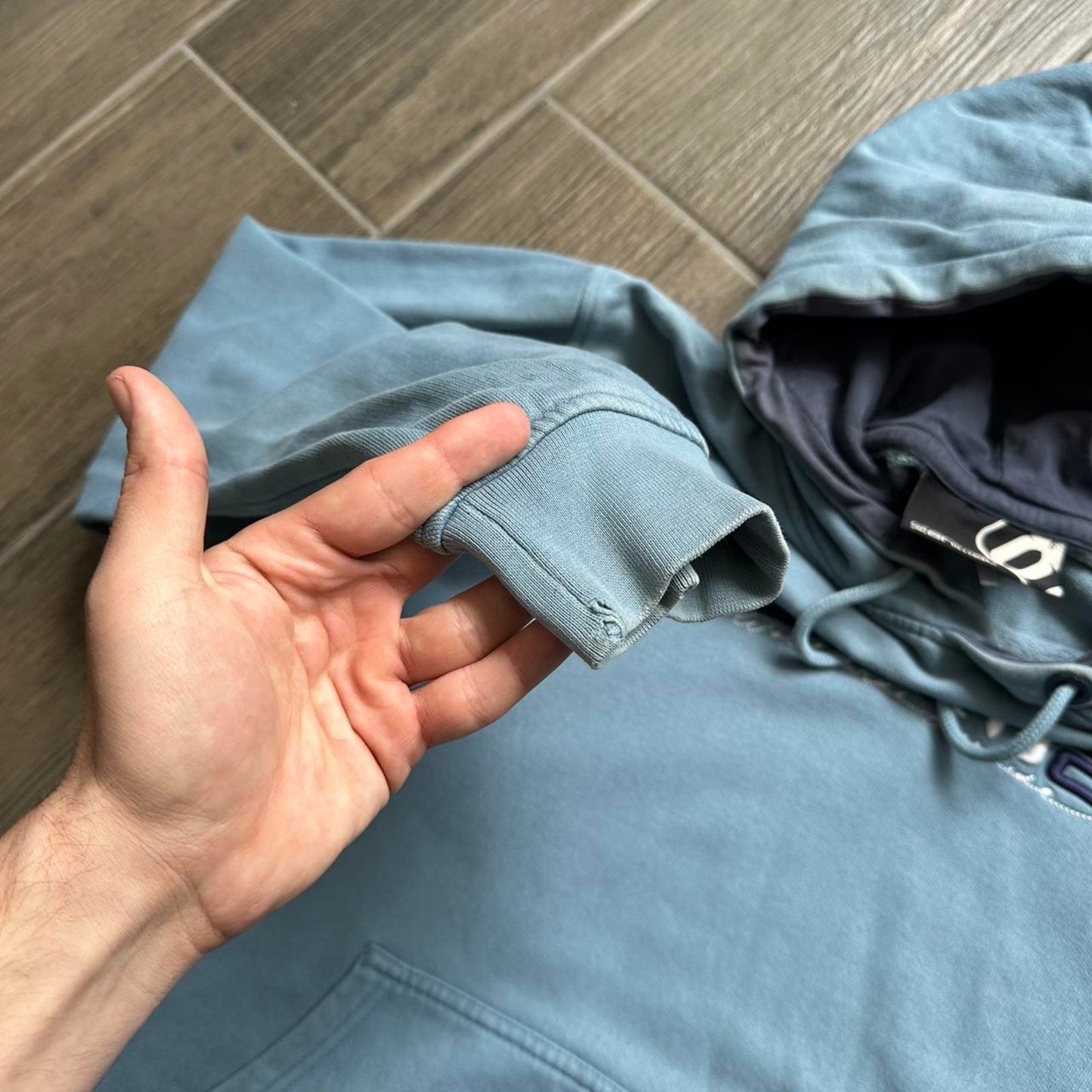 Animal blue hoodie with embroidered