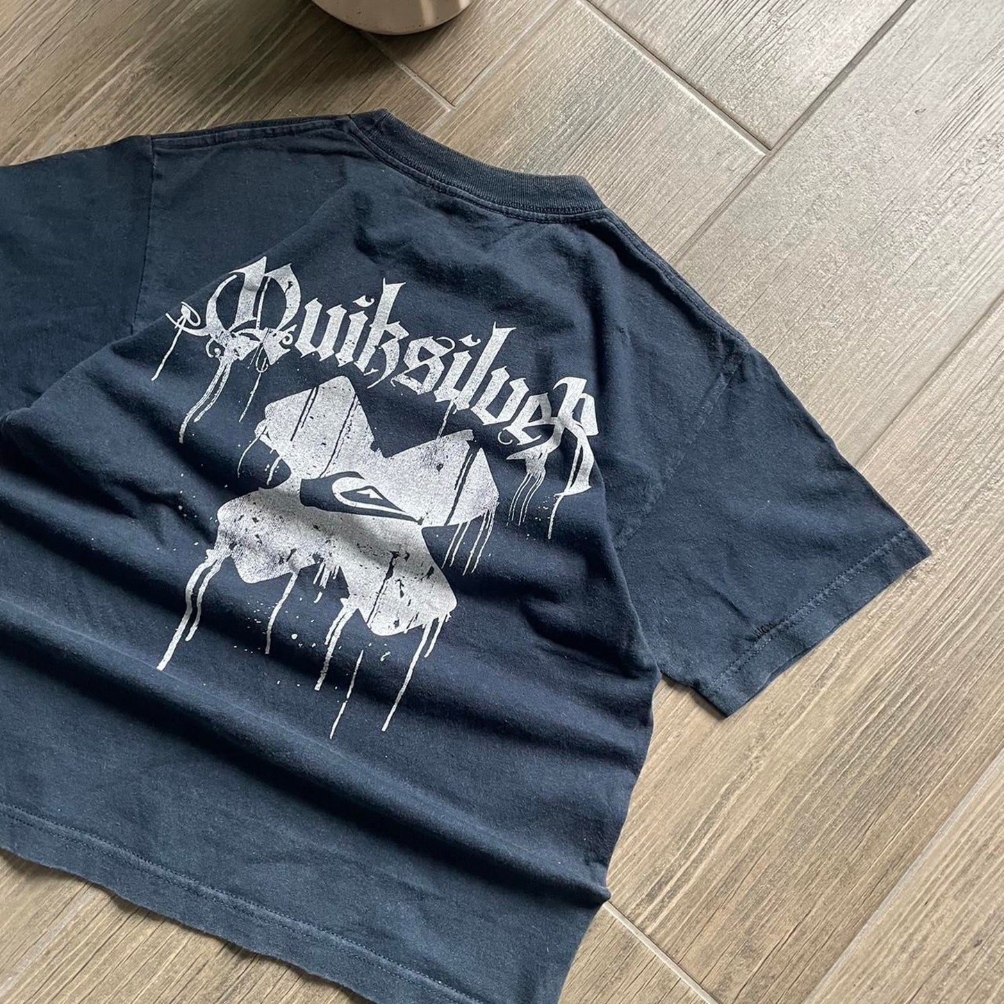 Quiksilver surf-wear y2k navy oversized S tee