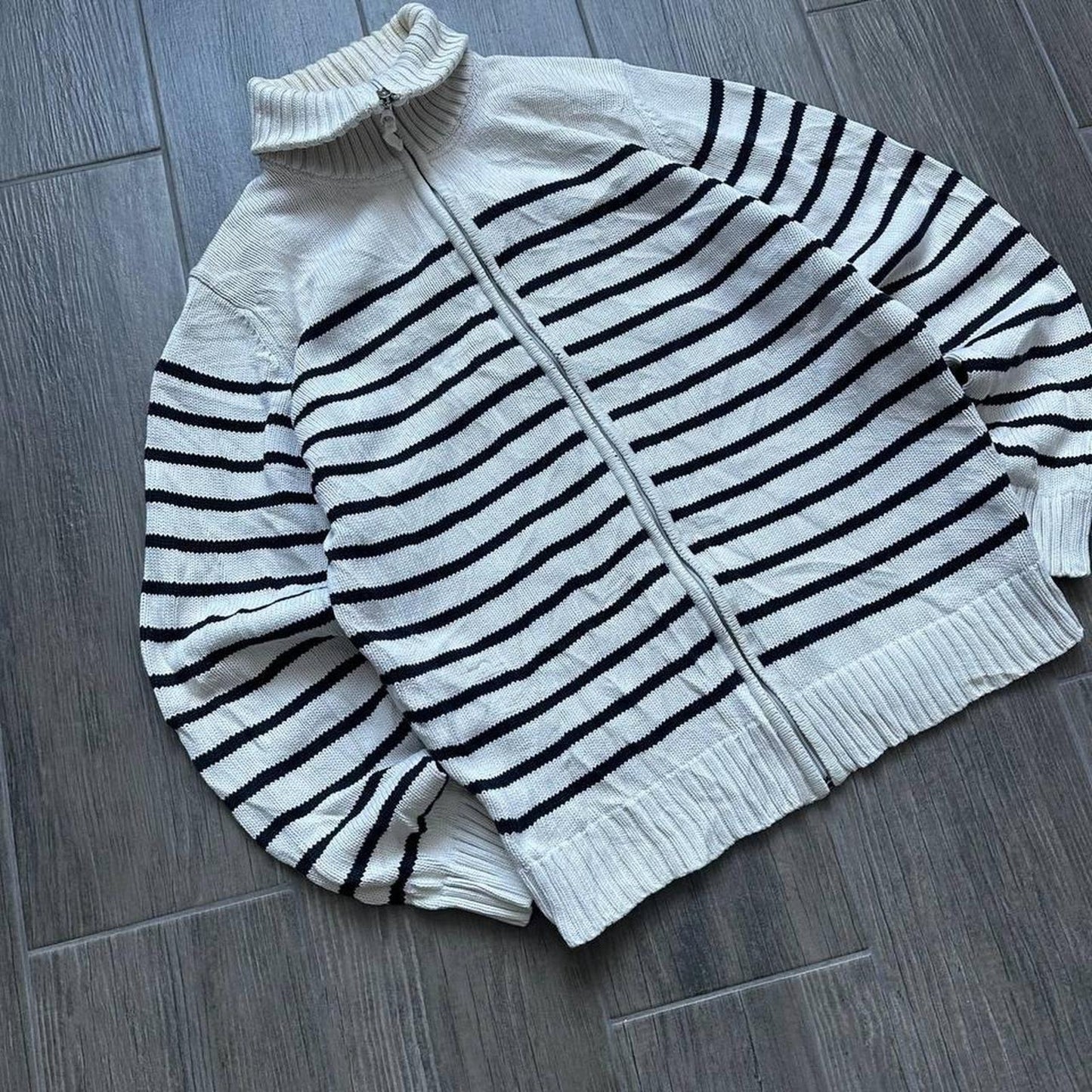 Y2k Japanese style knitted zip L jumper