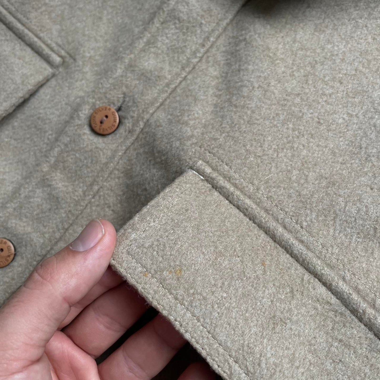 Quiksilver y2k beige wool surf M-L overshirt jacket