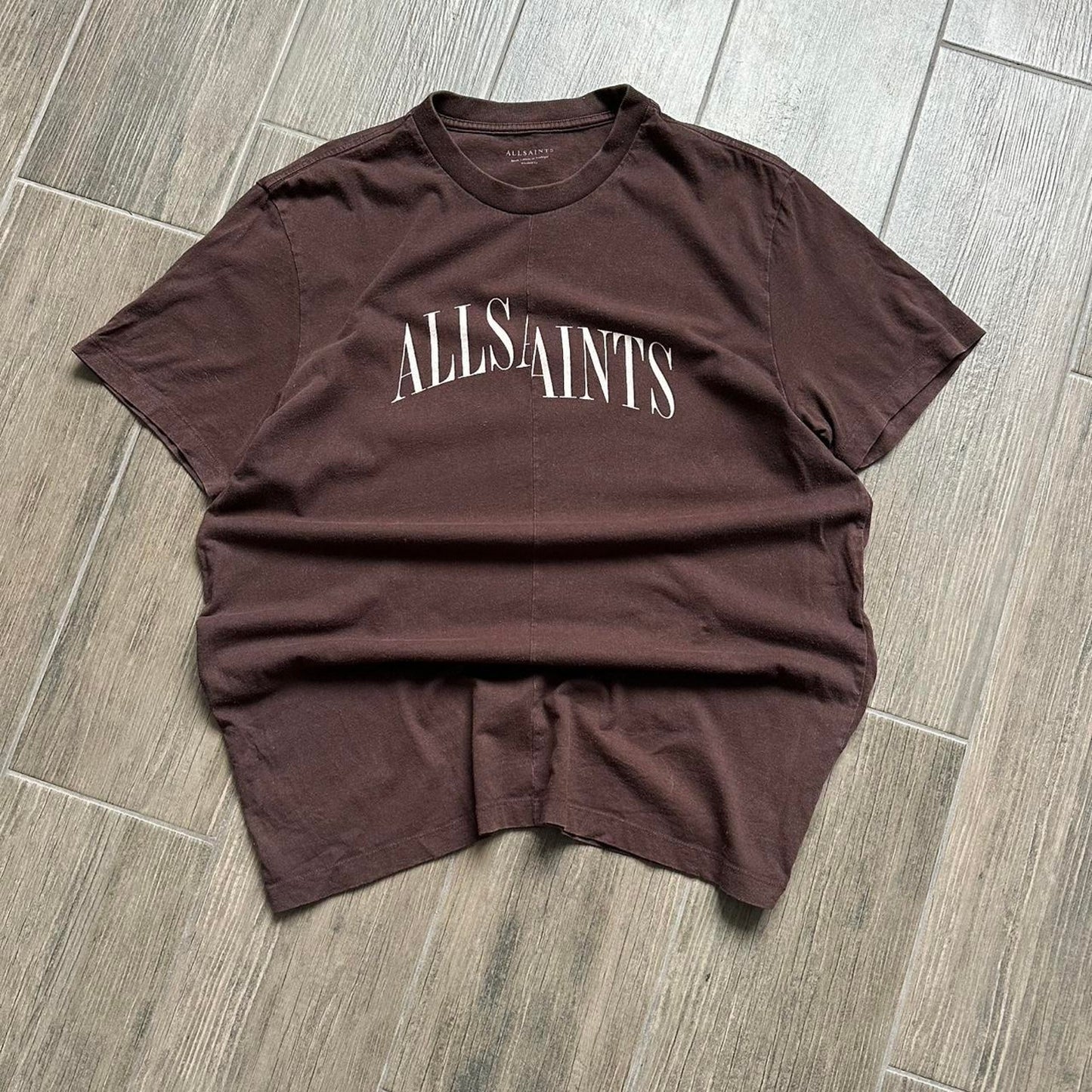 AllSaints brown oversized cotton t-shirt