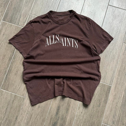 AllSaints brown oversized cotton t-shirt