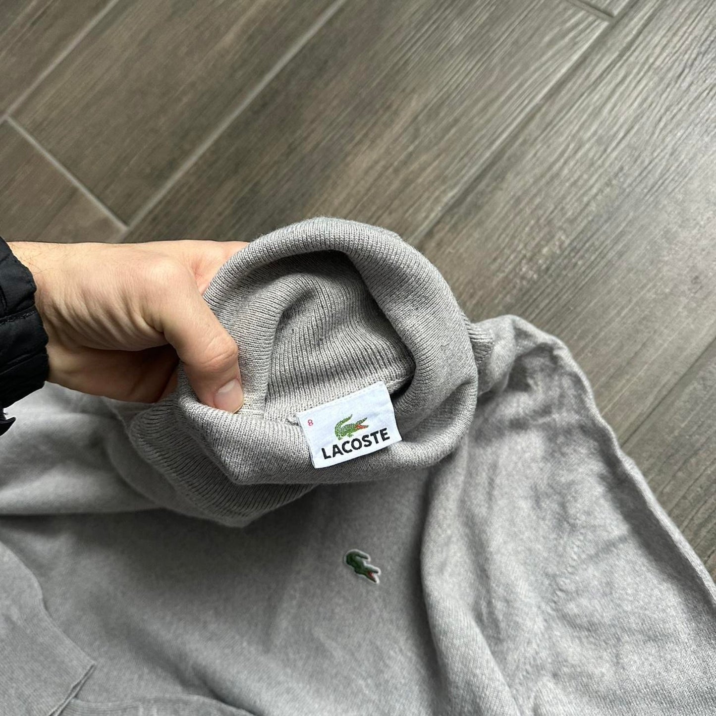 Lacoste grey turtleneck sweater jumper