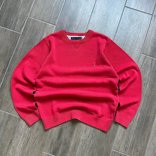 Tommy Hilfiger knitted red cotton sweater