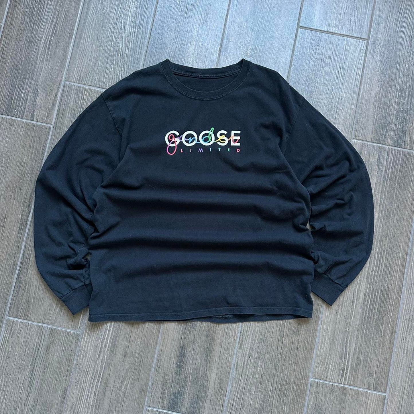 Golden Goose style black long sleeve tee