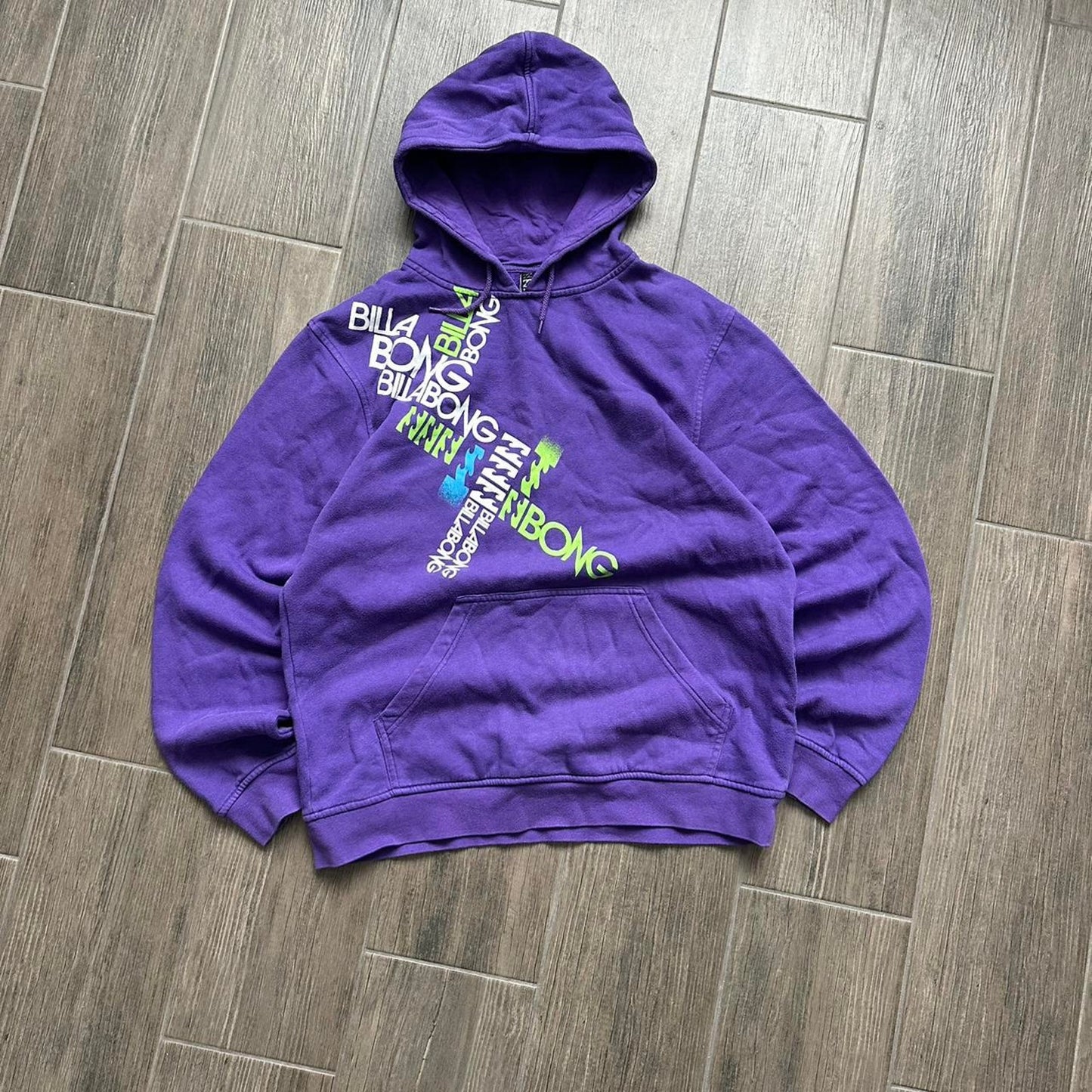 Billabong purple hoodie with green accents