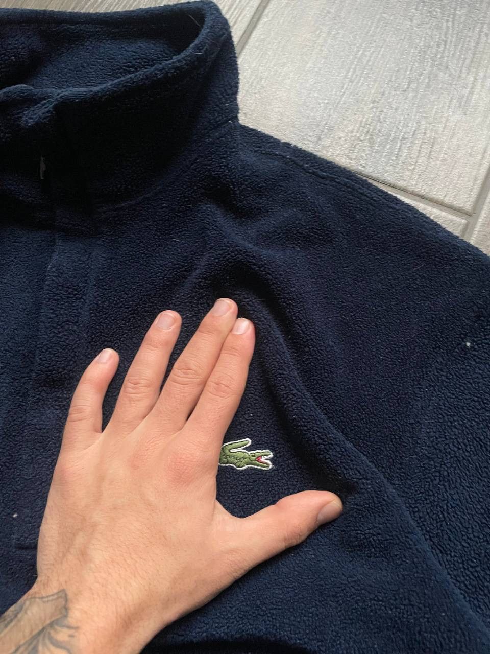 Lacoste fleece vintage baggy jumper