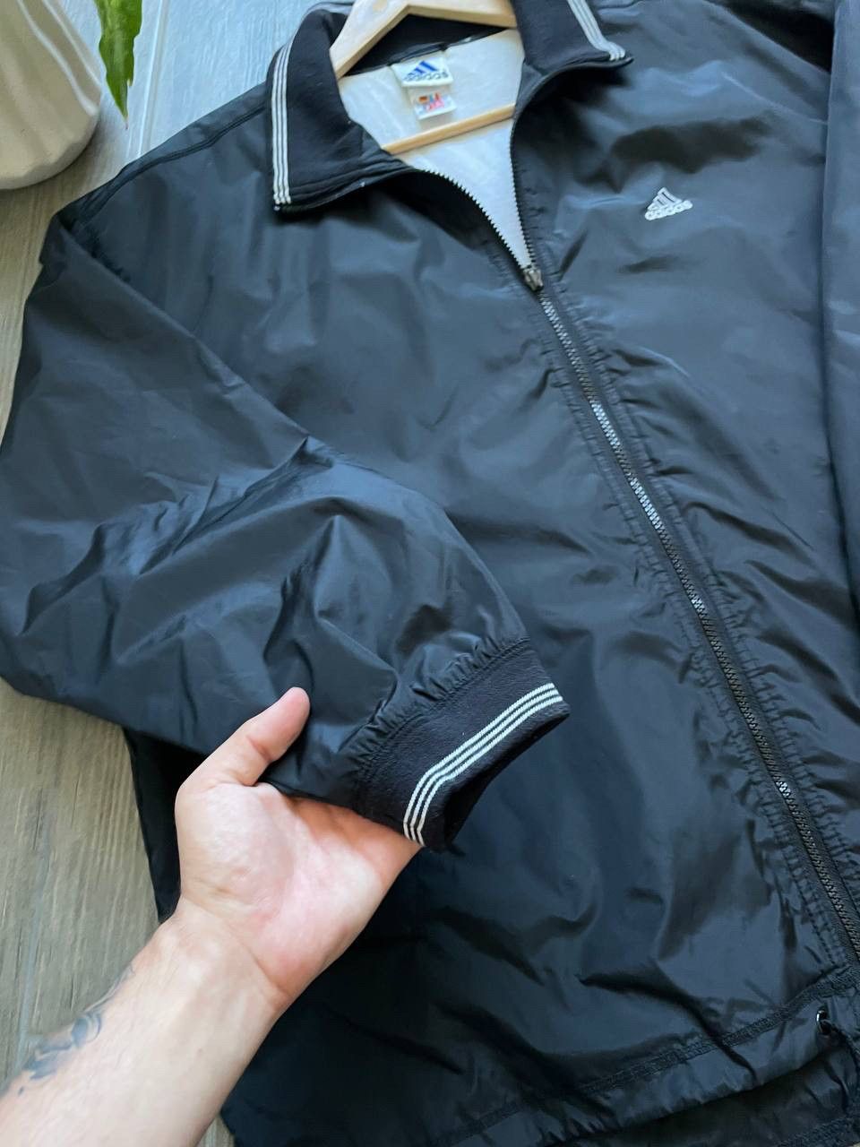 Adidas black drill y2k jacket