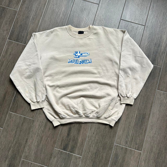 Vintage 90s beige surf style sweatshirt