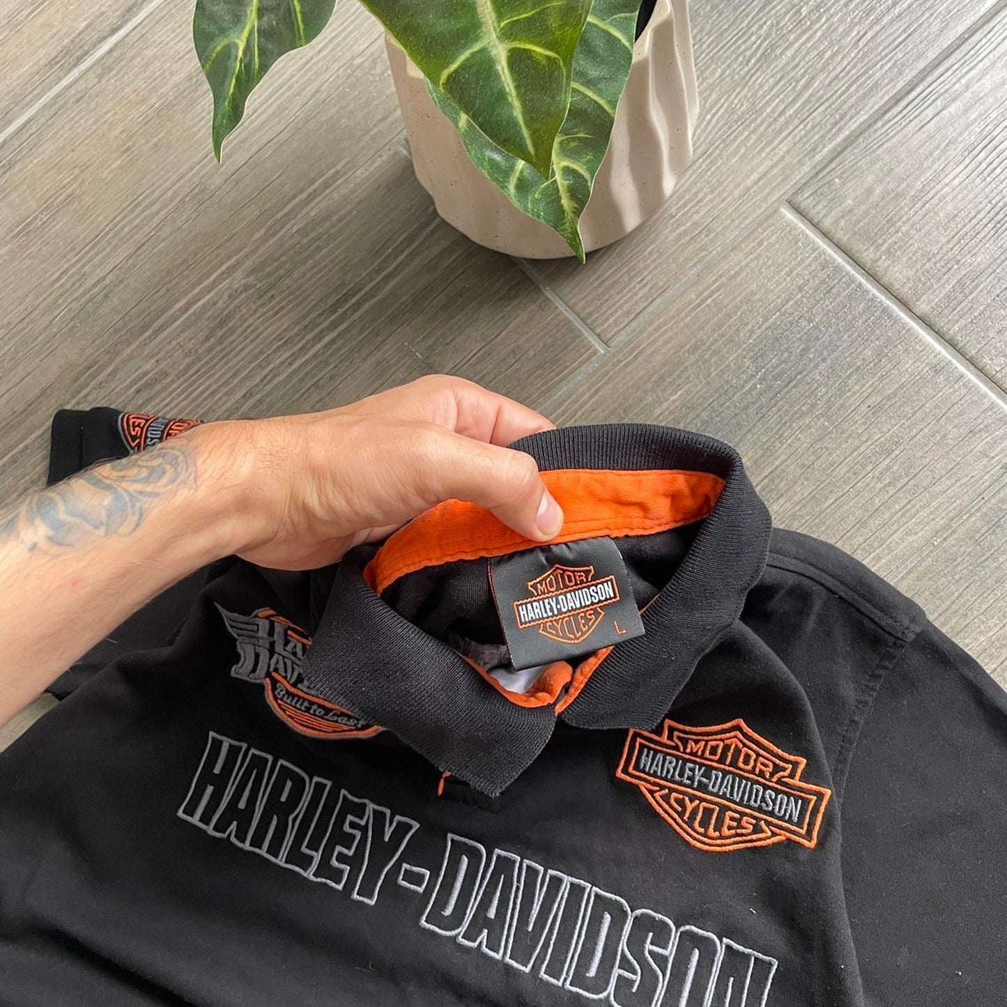 Harley Davidson y2k moto polo tee