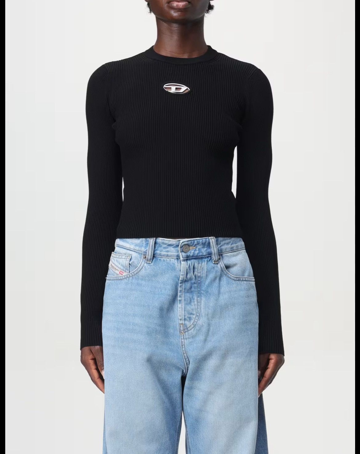 Diesel Black Women's Ribbed Knit Sweater