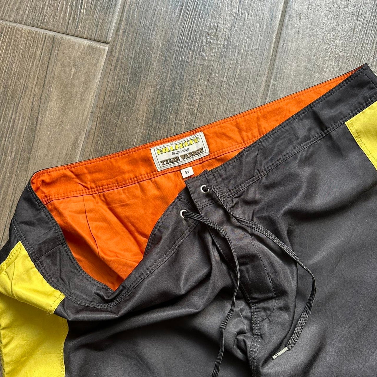 Billabong Yellow and black vintage 90s board shorts