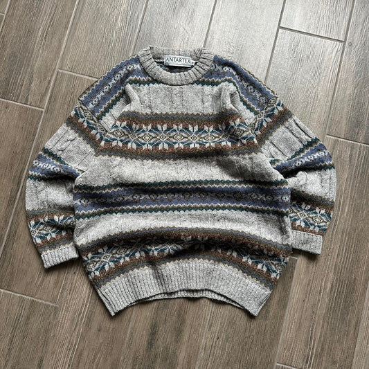 Y2k vintage wool made in UK grandpacore L sweater