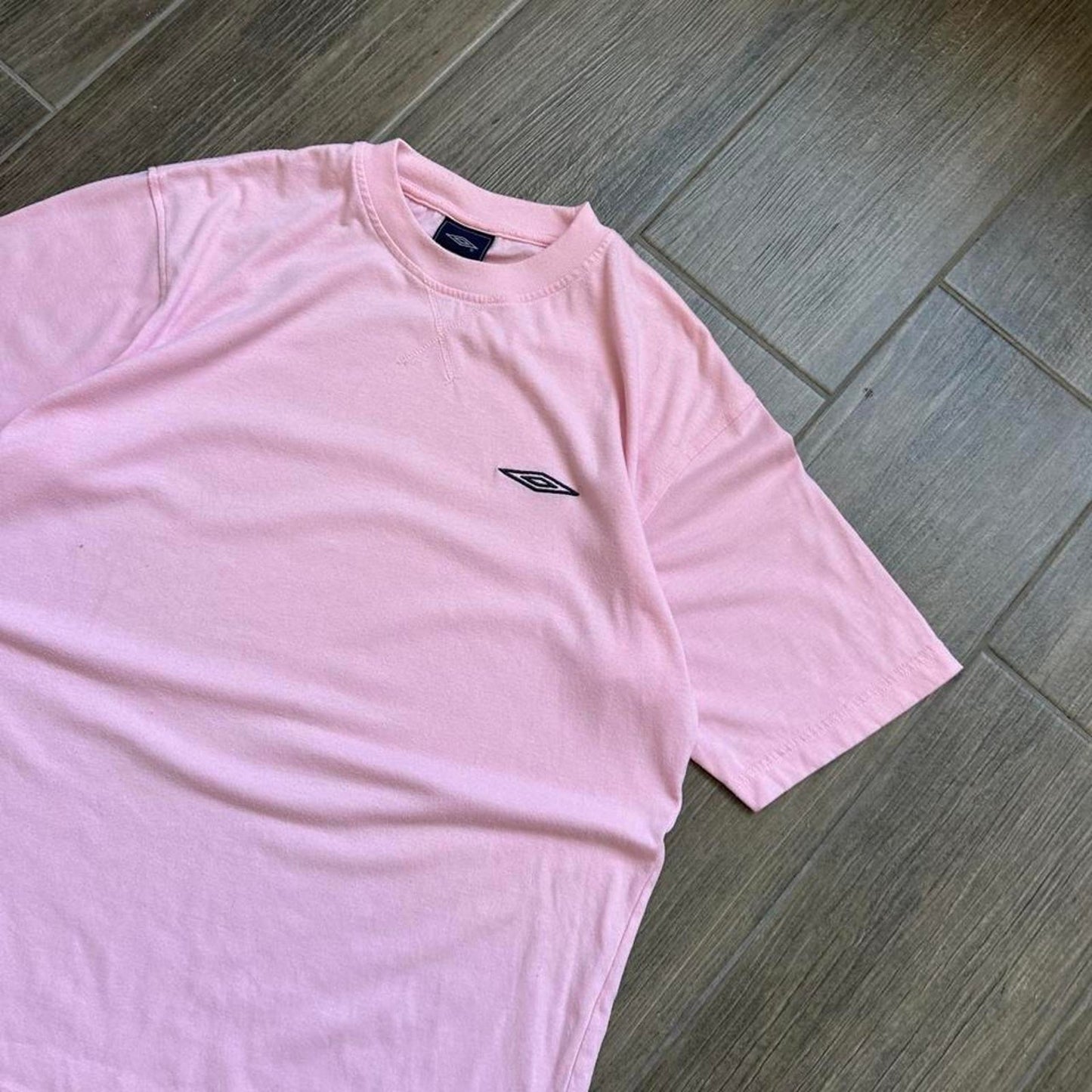 Pink UMBRO tee with embroidered logo