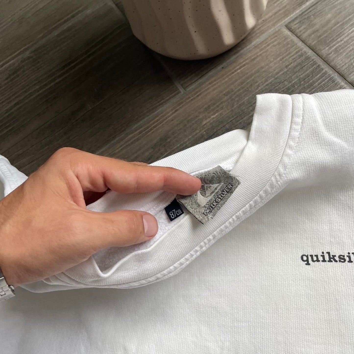 Quiksilver white baggy surf sweatshirt