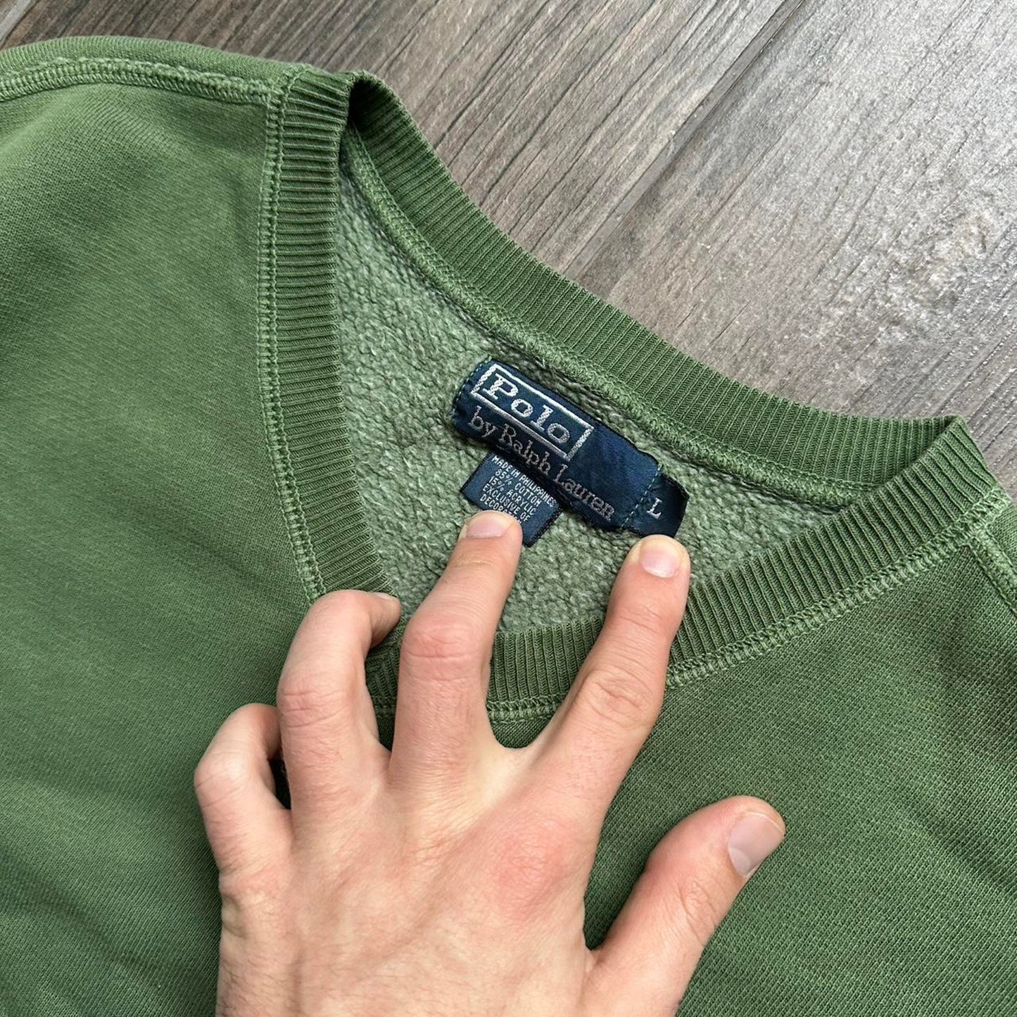 Polo Ralph Lauren green v neck sweatshirt