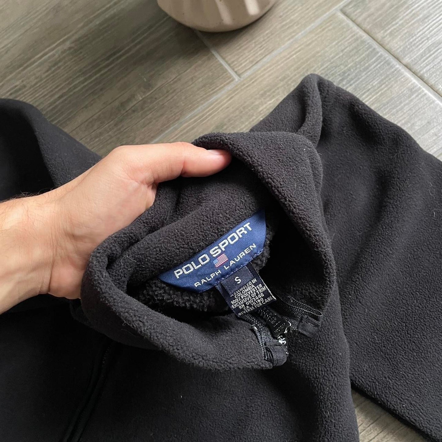 Polo Ralph Lauren fleece black zip women S jacket