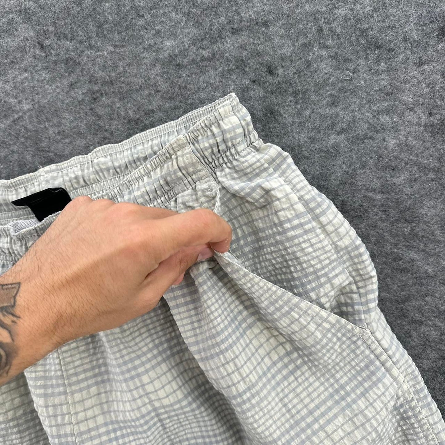 Nike white gray checkered
