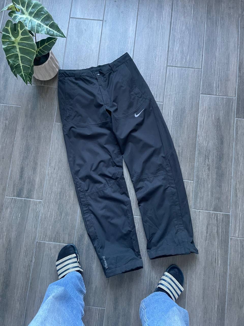 Nike black drill waterproof membrane y2k sweatpants