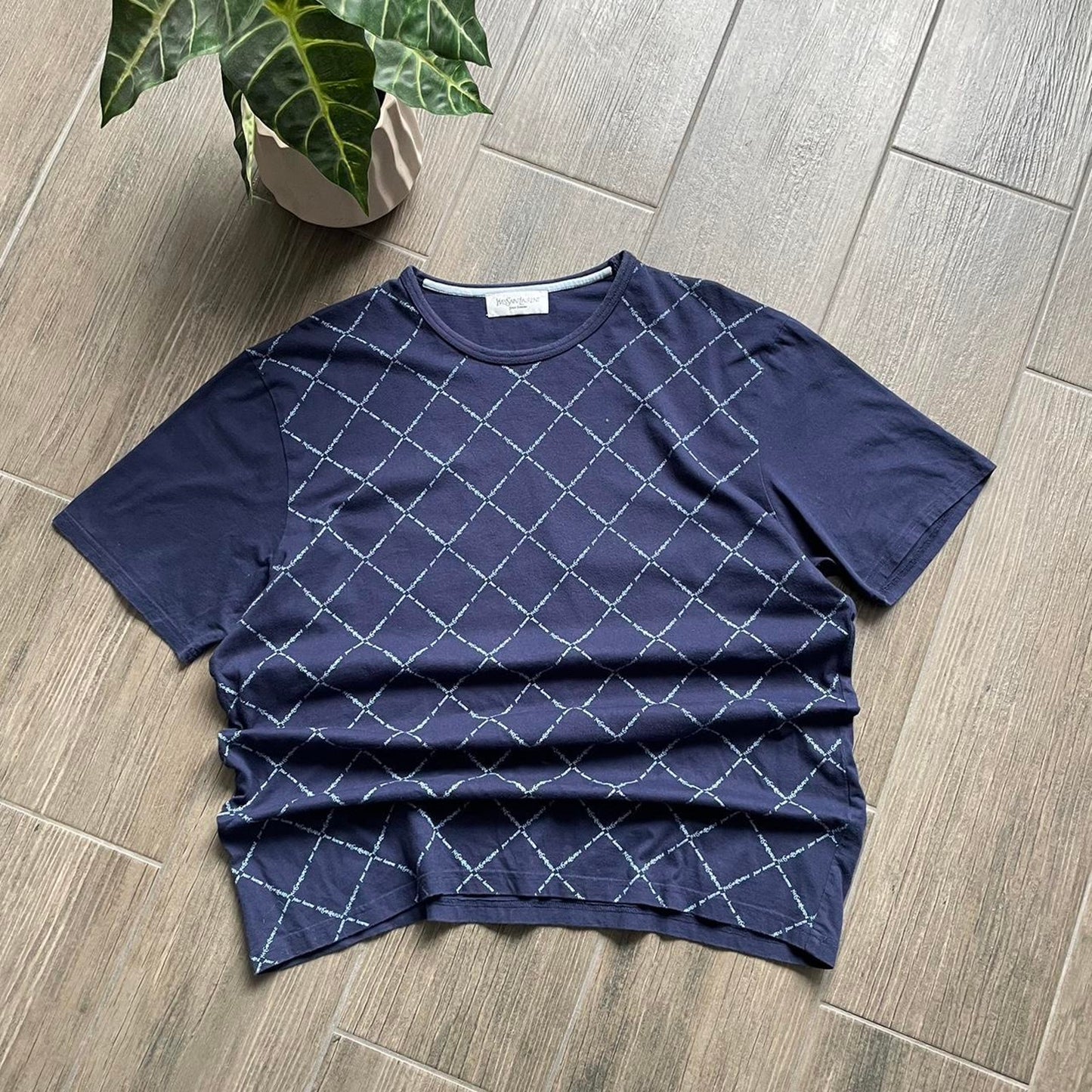 Yves Saint Lauren y2k luxury baggy navy XL tee