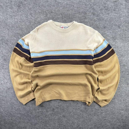 90s Made in Korea Striped Knit Sweater Size L