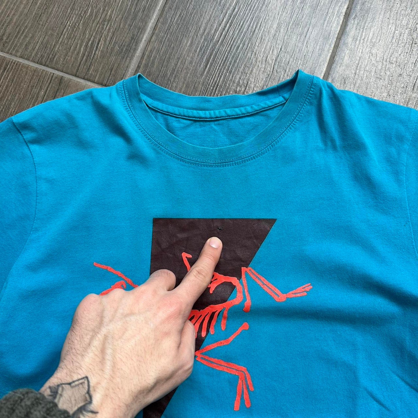 Arcteryx blue gorpcore tee