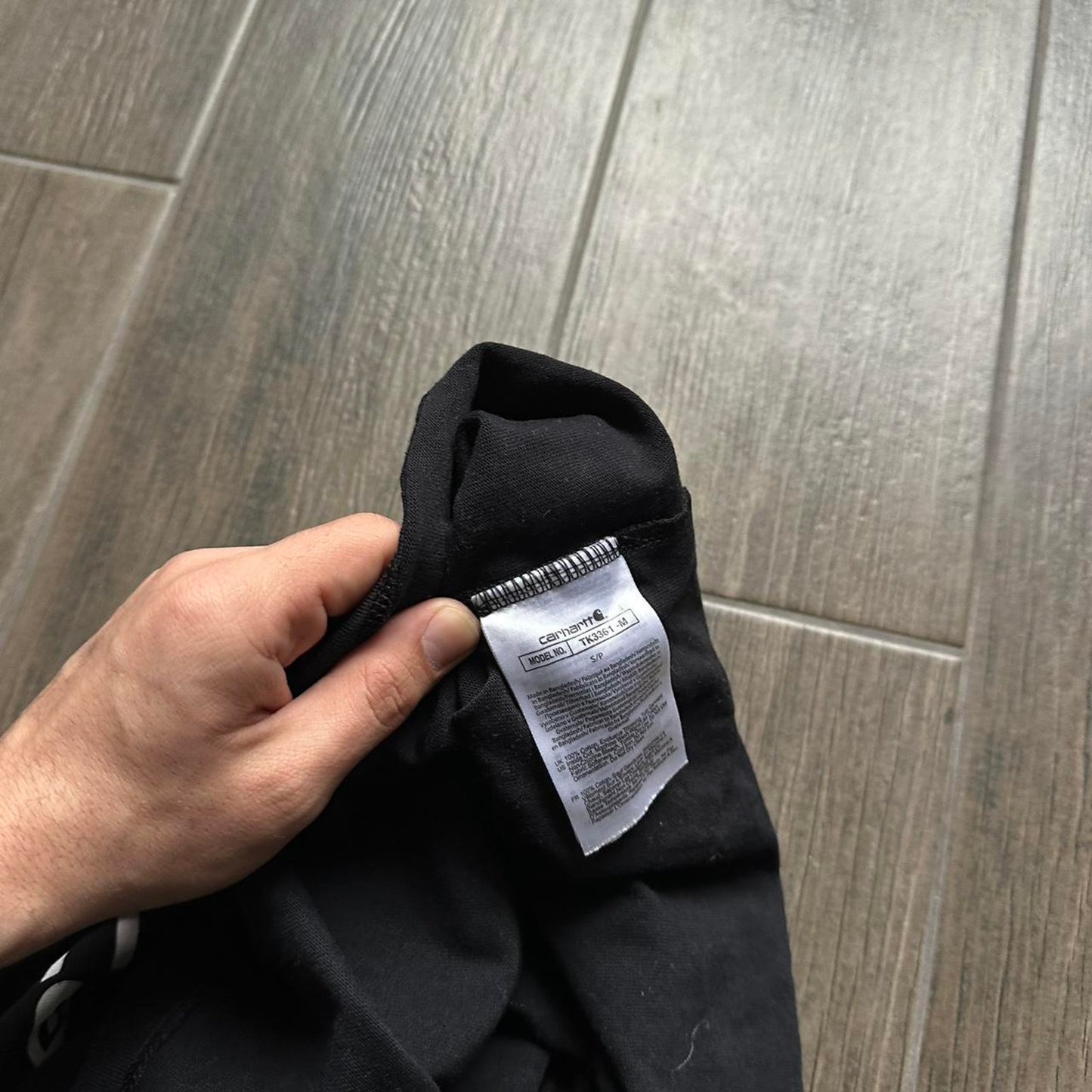 Carhartt black t-shirt with white logo