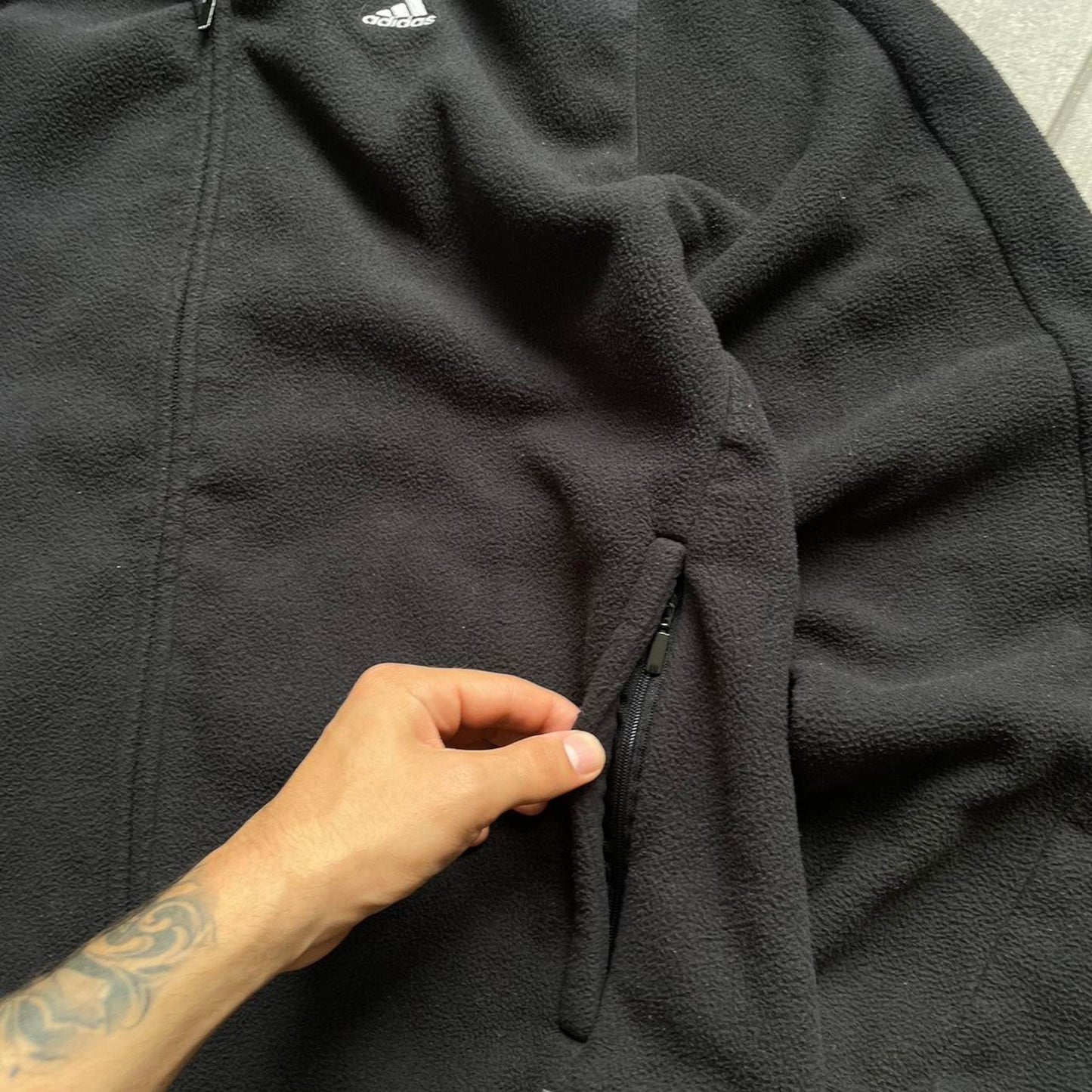 Adidas black fleece winter jumper