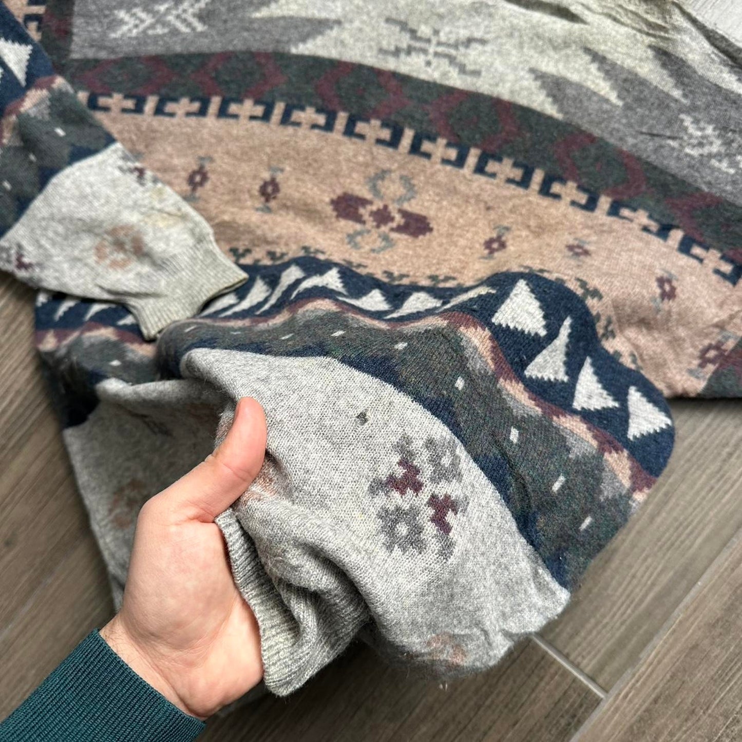 90s Aztec Patterned knit made in Spain sweater